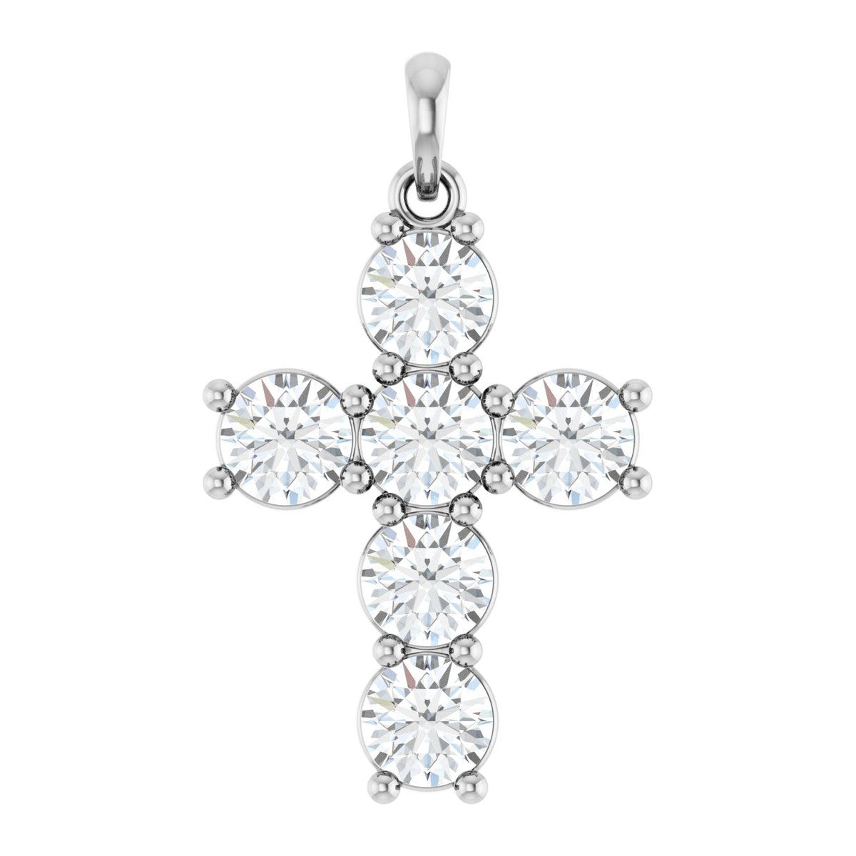 Round Diamond Cross Pendant