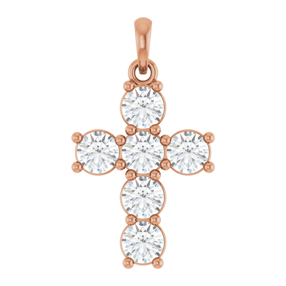 Round Diamond Cross Pendant