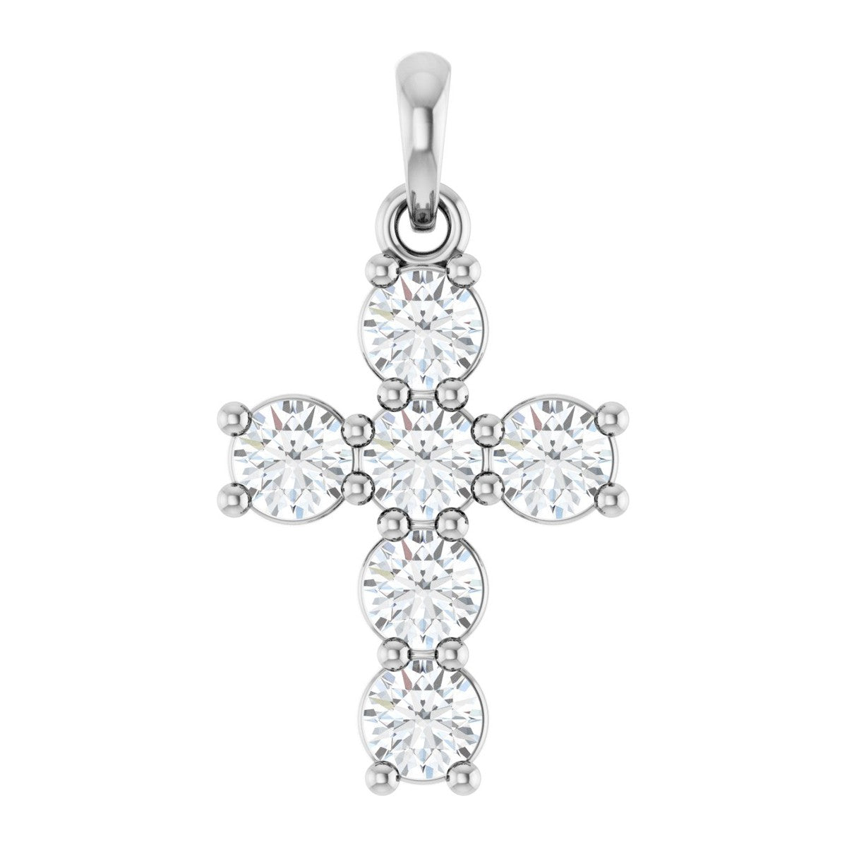 Round Diamond Cross Pendant