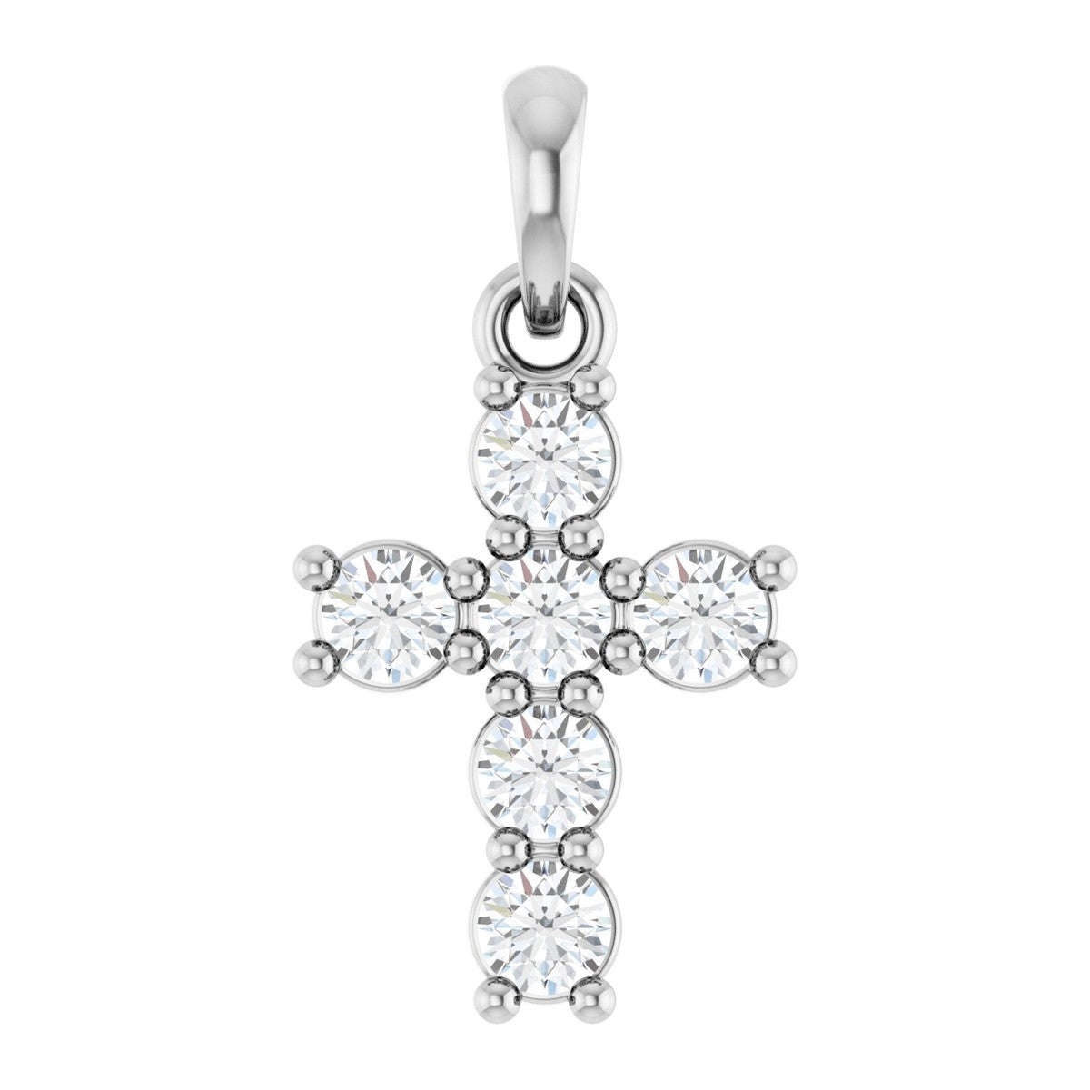Round Diamond Cross Pendant