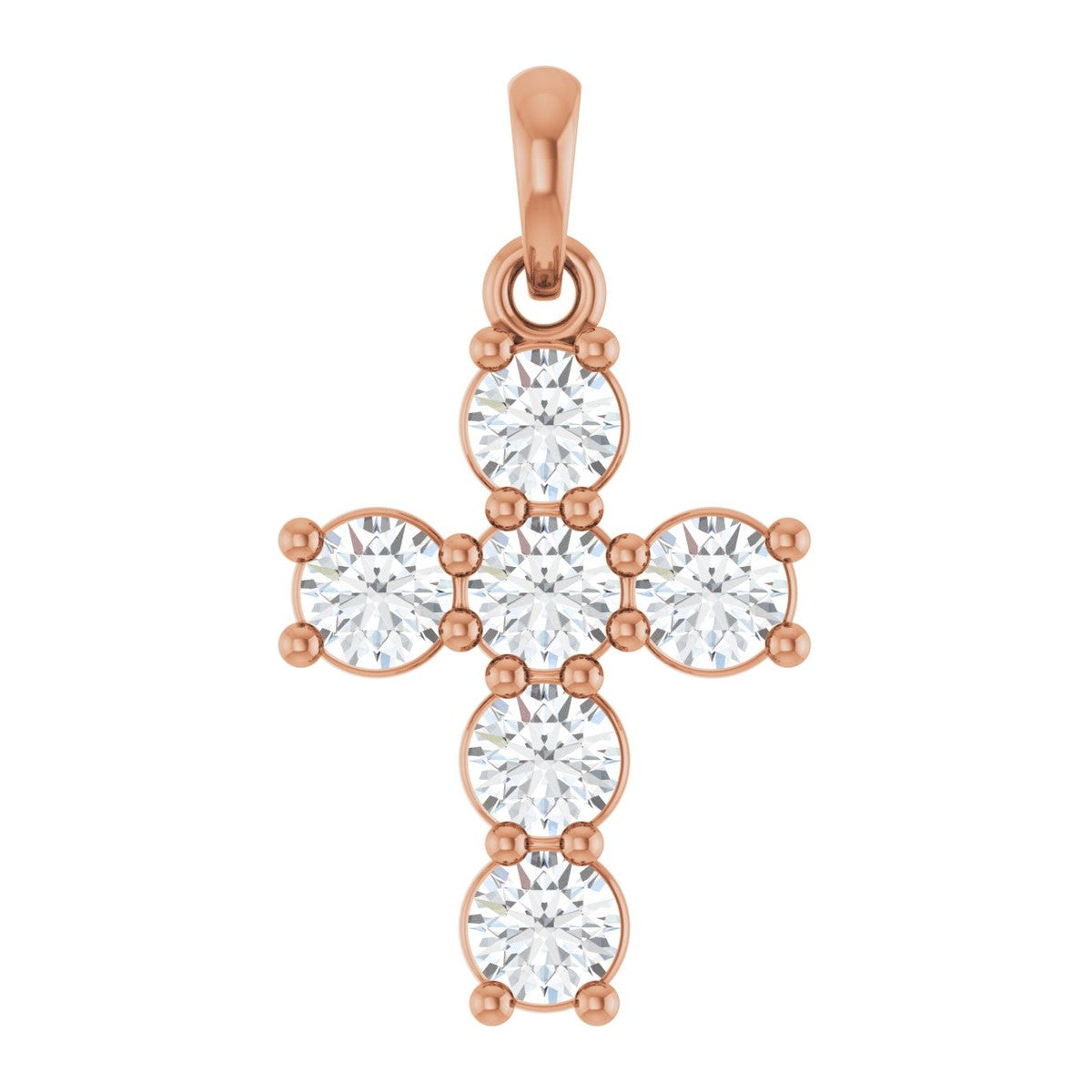 Round Diamond Cross Pendant