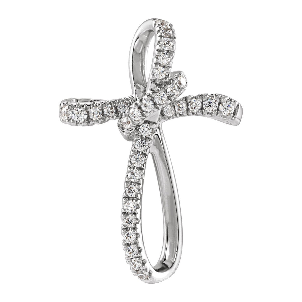 Diamond Ribbon Cross Pendant