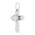 Diamond Solitaire Budded Cross Pendant