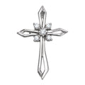 Two-Tone Diamond Starburst Cross Pendant