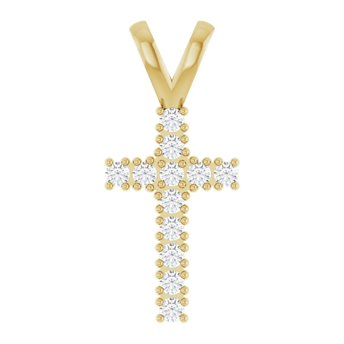 Stone-Set Cross Pendant