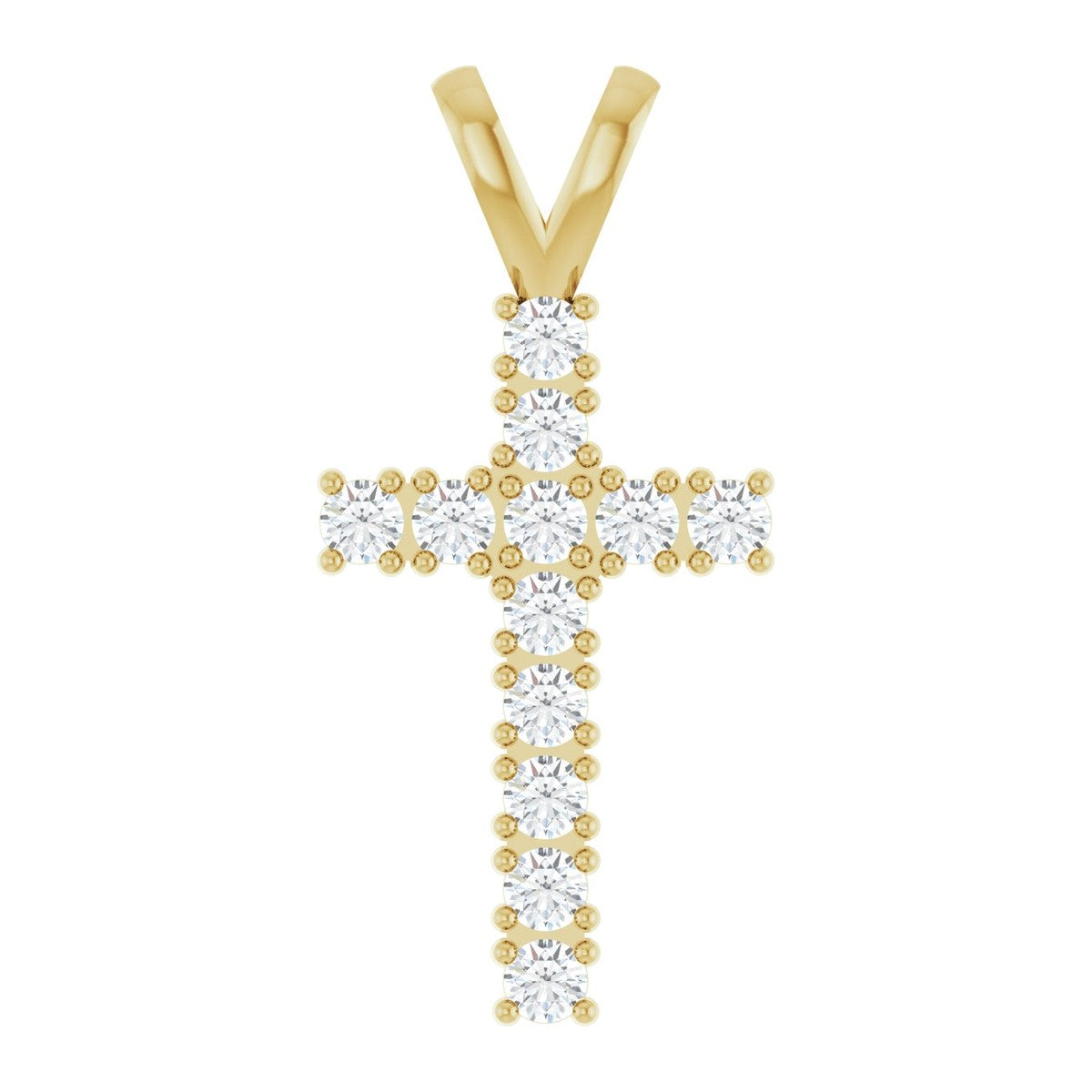 Stone-Set Cross Pendant