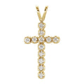 Bezel Diamond Cross Pendant