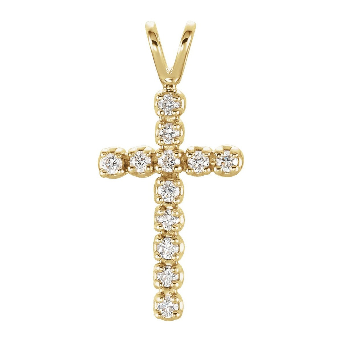 Bezel Diamond Cross Pendant