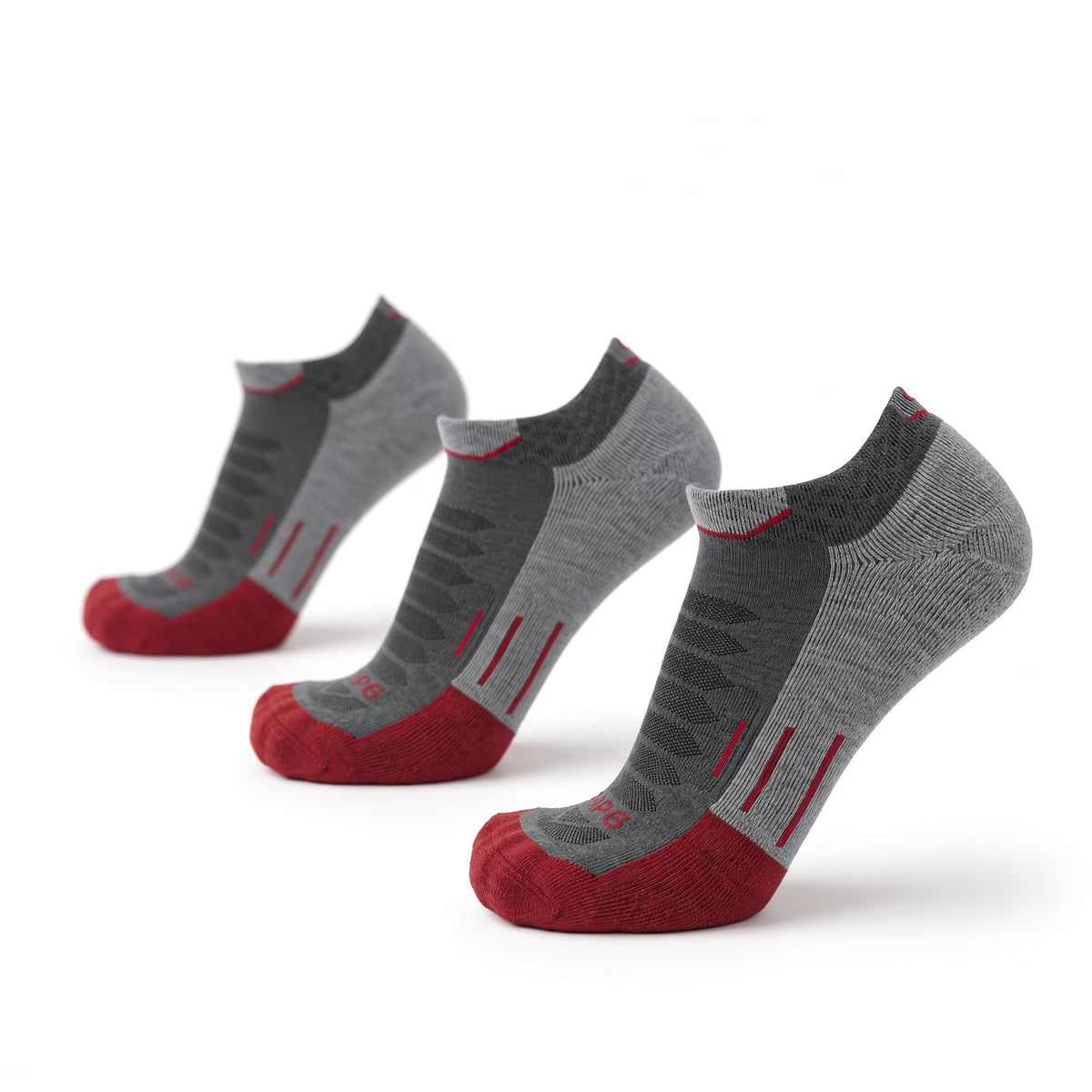 3 Pack Ruby - Run Ankle Midweight Merino Wool Sock