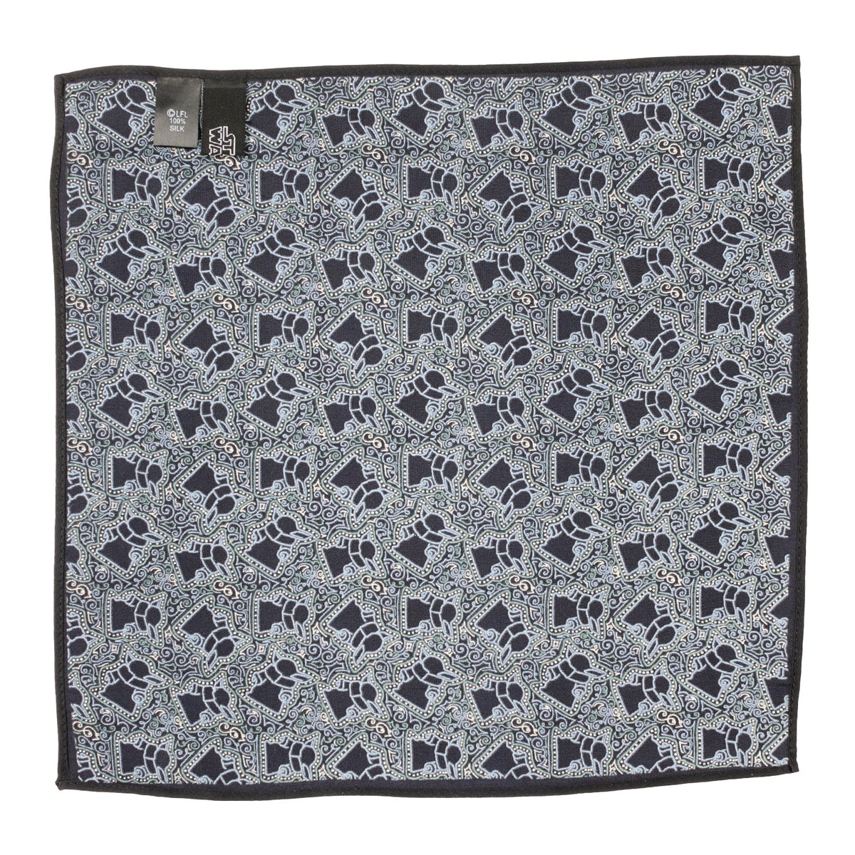 Star Wars Grogu Outline Navy Blue Pocket Square