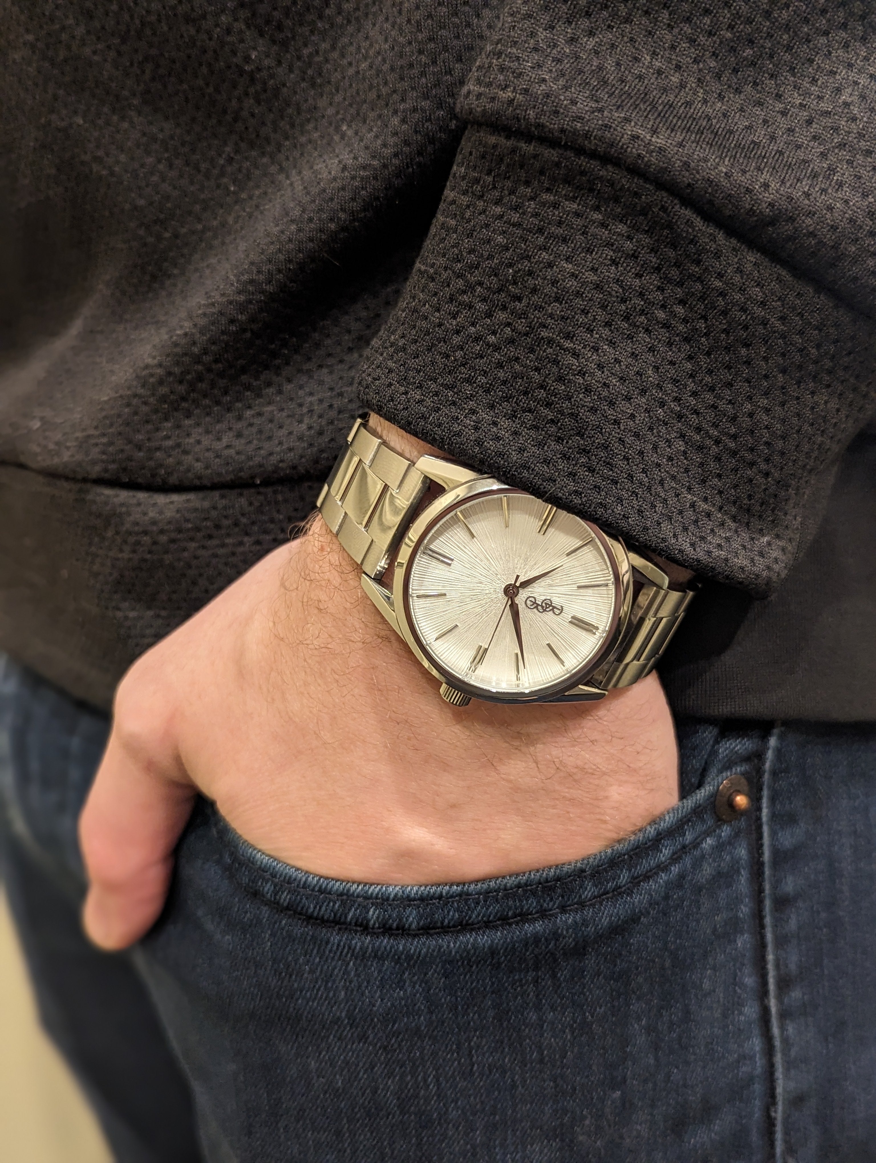 White Sunburst Watch - product detail