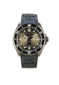 Black silicone wristwatch with brown-gold dial, sport bezel, Rockwell logo