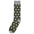 Olive Green with White Polka Dot Socks