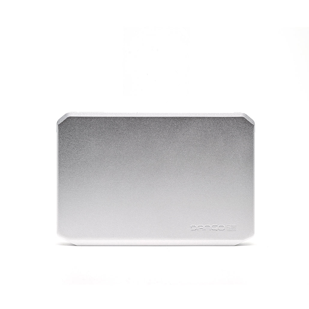 Dango SK1 Slide Kick Wallet in satin silver, smooth back with embossed logo