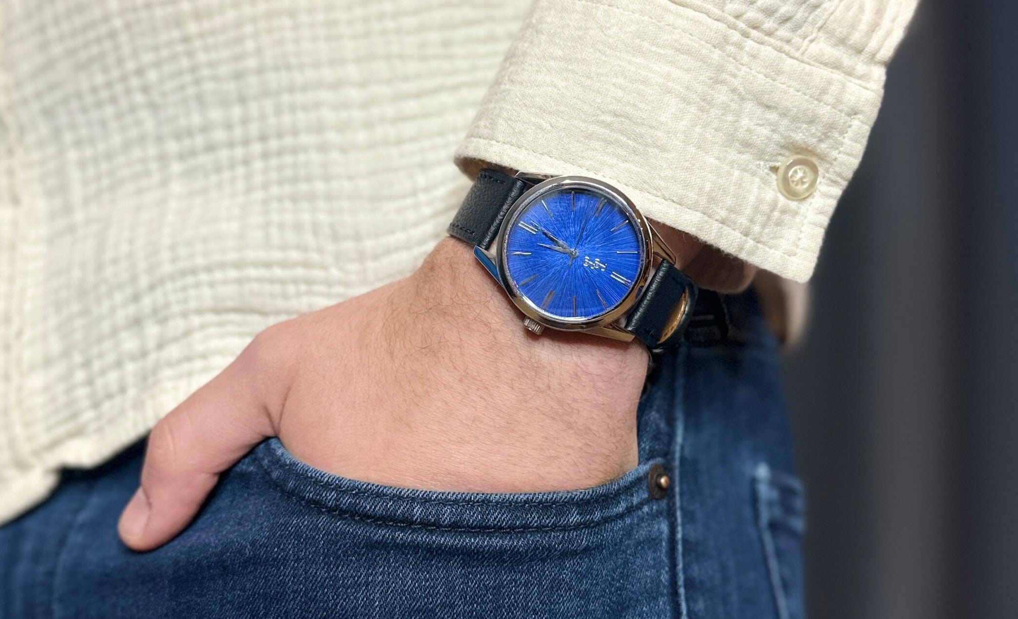 Blue Sunburst Watch - additional view