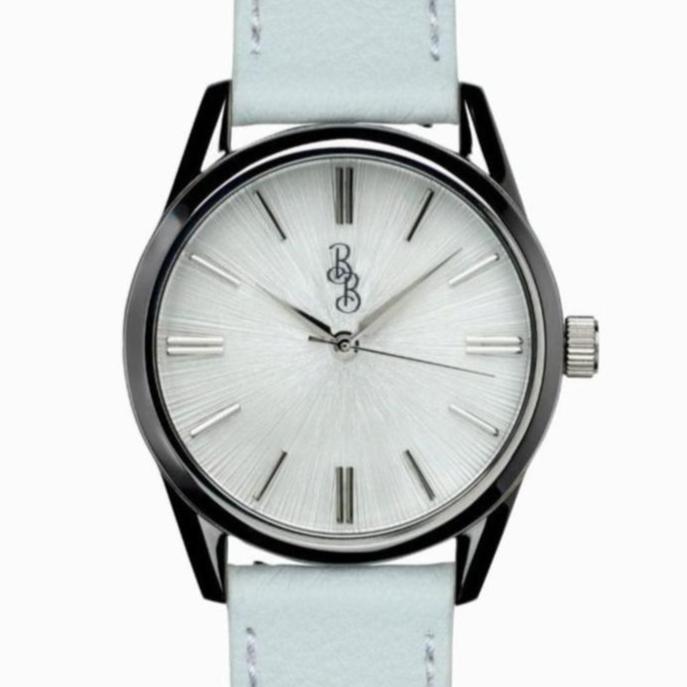 White Sunburst Watch - alternate angle