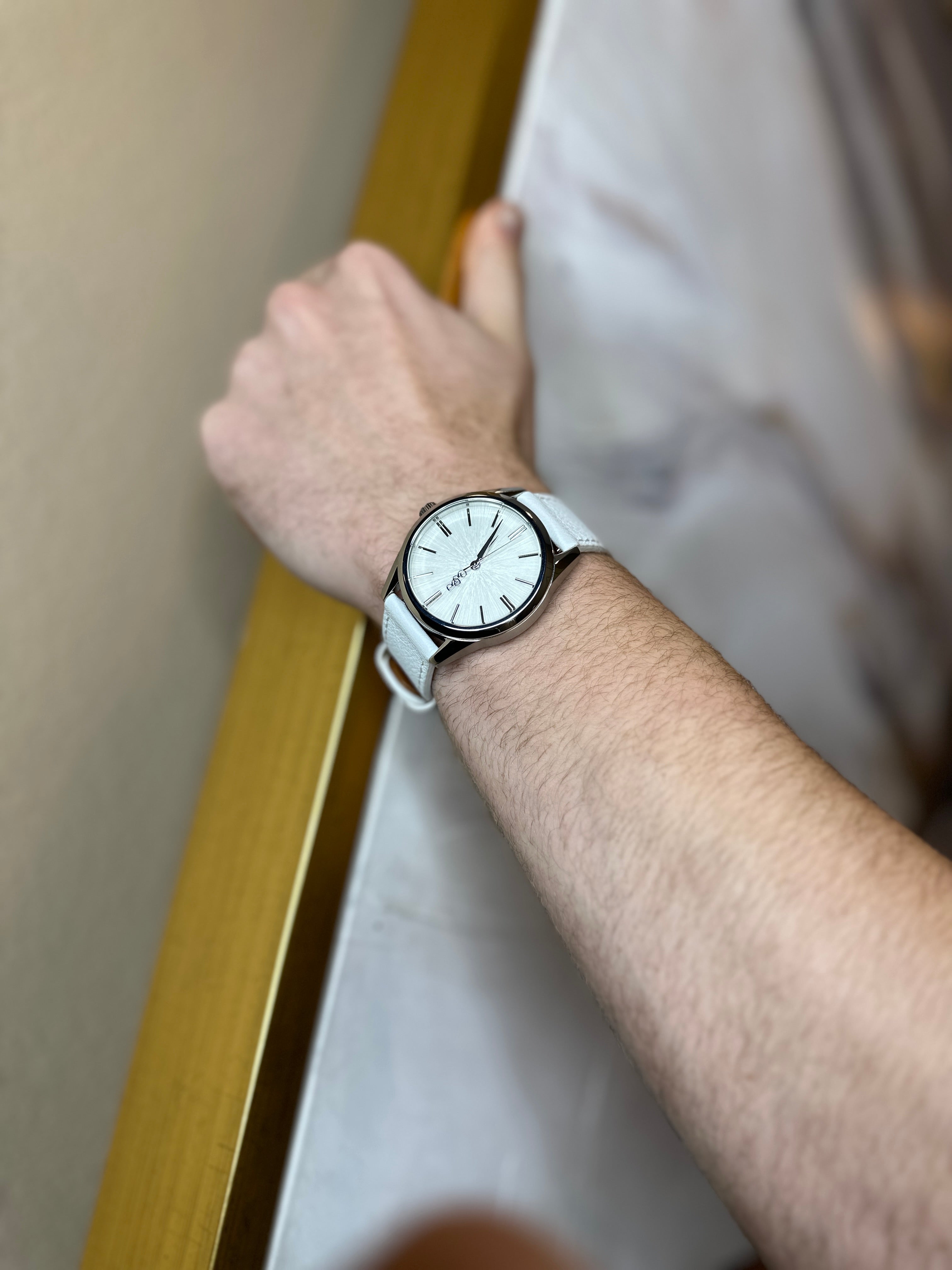 White Sunburst Watch - additional view