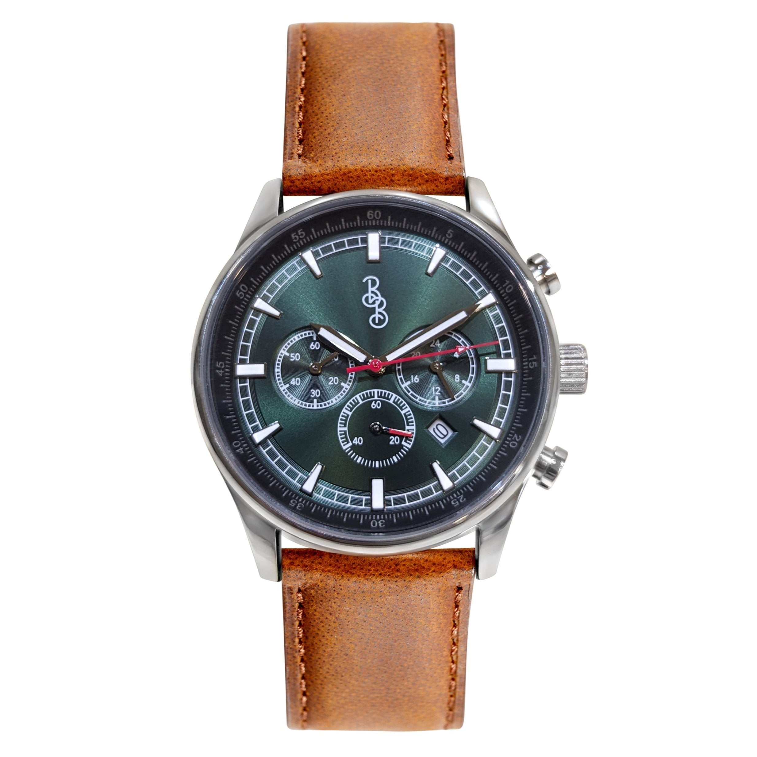 Green Sport Chronograph - close-up detail view