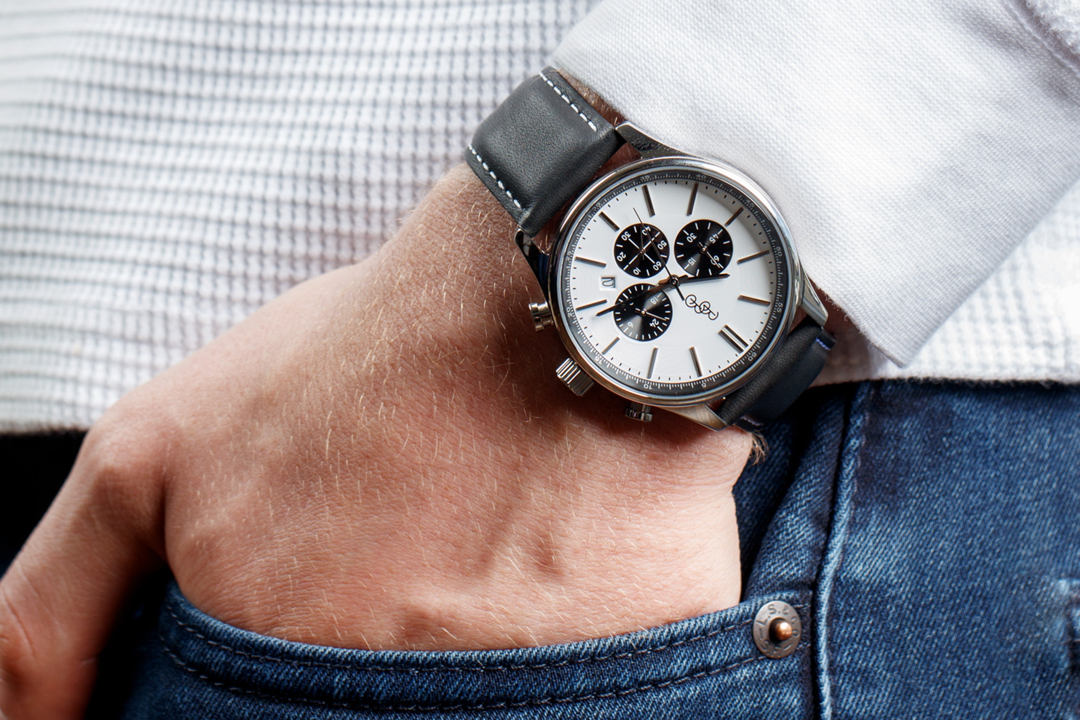 White and Black Chronograph - product detail